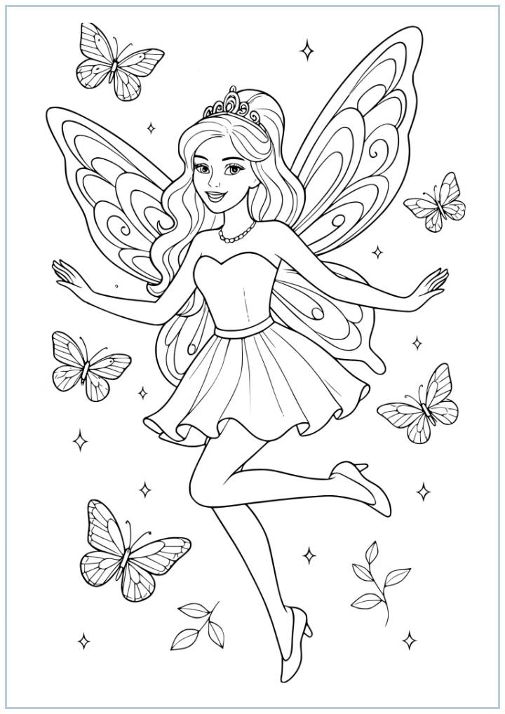 Barbie Fairy Coloring Page coloring page