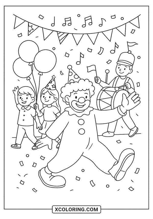Birthday Parade Coloring Page coloring page