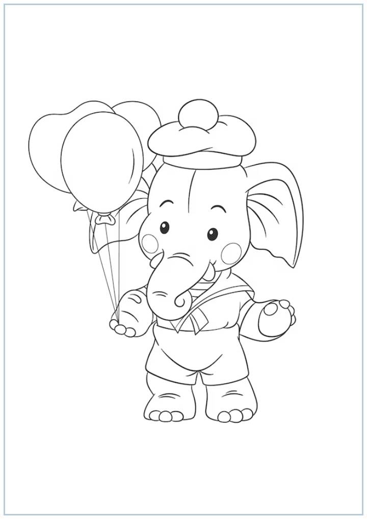 cartoon elephant coloring pages coloring page