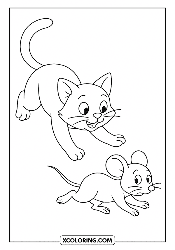 Cat and Mouse Game coloring page