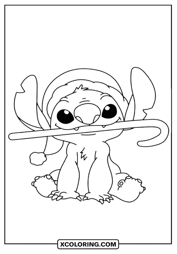 Christmas Stitch Candy Cane coloring page