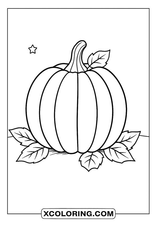 Classic Harvest Pumpkin Drawing coloring page
