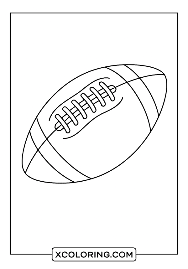 Classic pigskin football design, a simple Football Coloring Page.