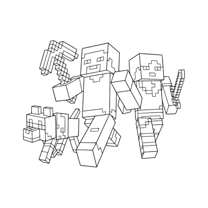Coloring Minecraft coloring sheet