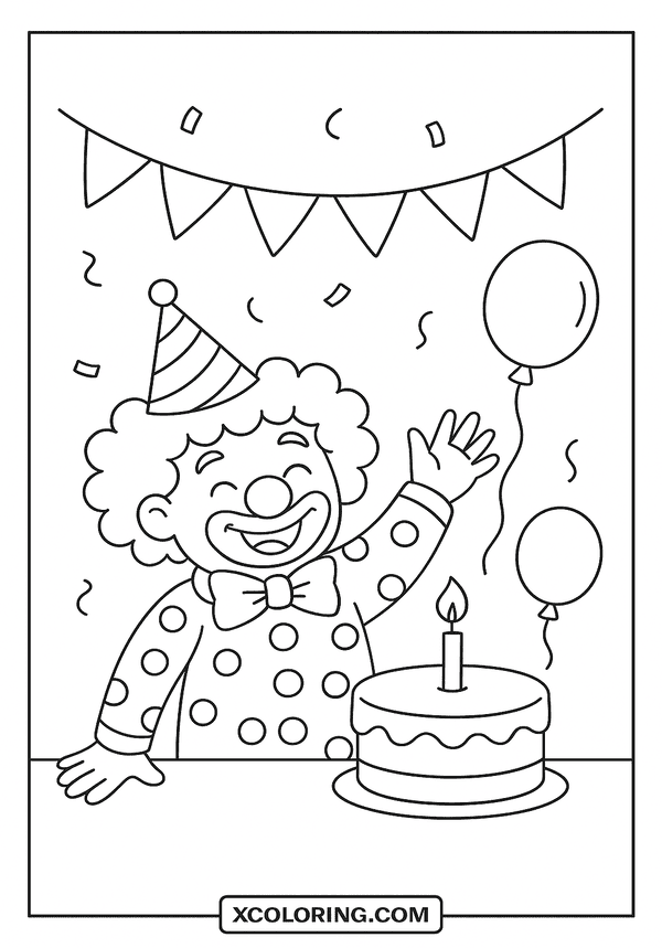 Coloring Page Birthday Themee coloring sheet