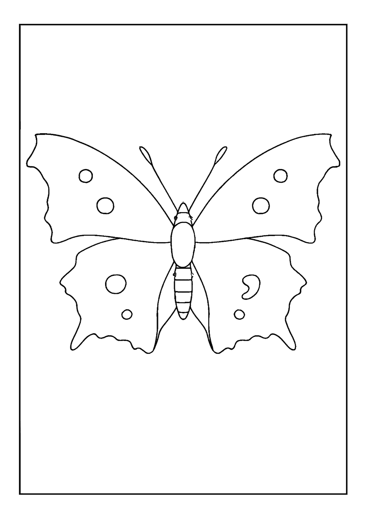 A Detailed Comma Butterfly Coloring Page, Showing Open Wings With Orange And Brown Spot Patterns.