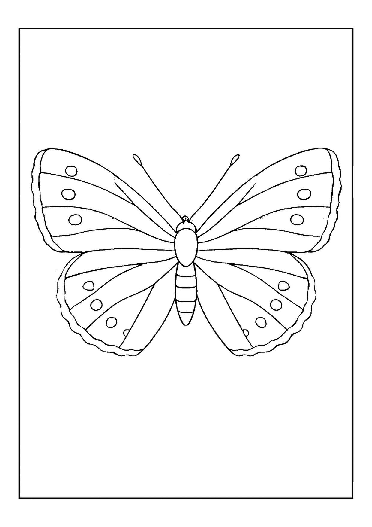 A Spreading Common Blue Butterfly Coloring Page. This Design Has A Symmetrical Arrangement Of Rings.