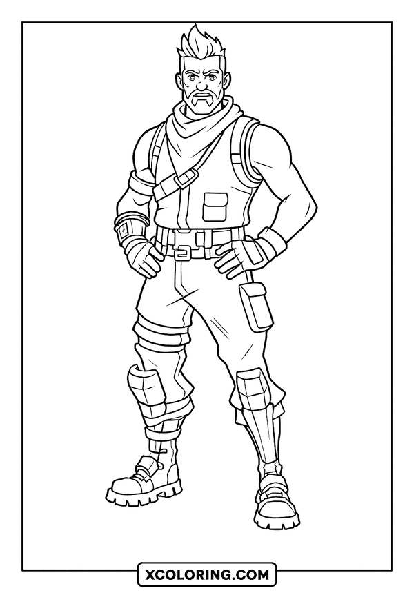 Cool Fortnite Outfit Style coloring page