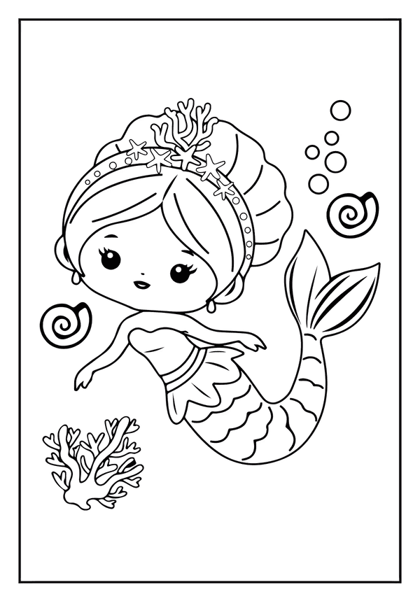 Coral Reef Mermaid Fun coloring page