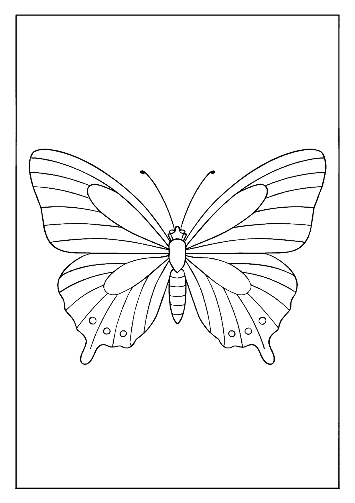 A Minimalist And Simple Butterfly Coloring Page, This Printable Is Ideal For Beginner Colorists.