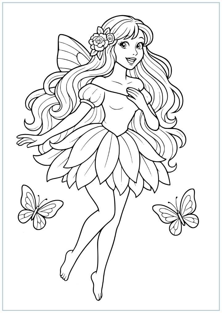 Cute Fairy Coloring Page coloring page