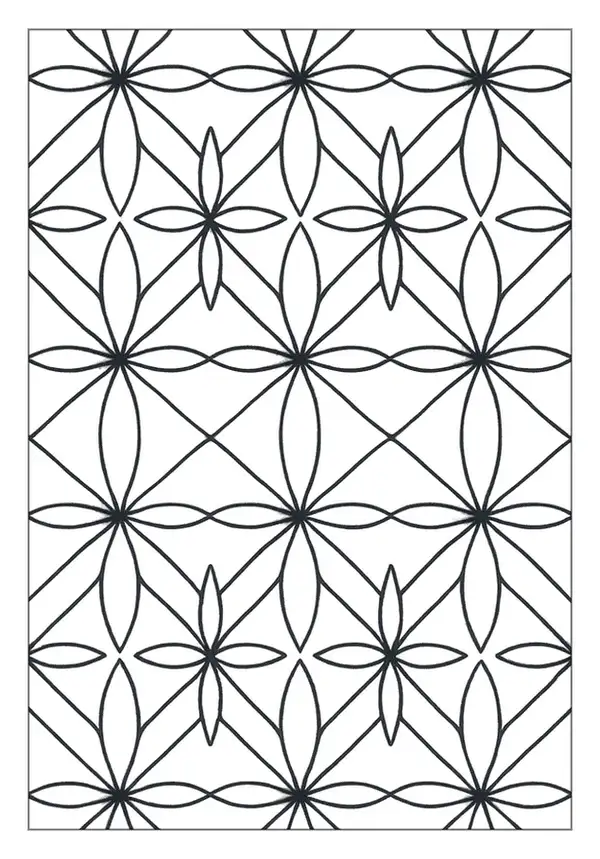 Detailed oak leaf pattern coloring page with intricate veins.