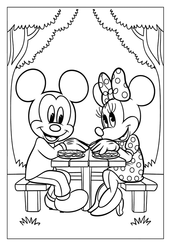 Disney Mickey Minnie Meal coloring page