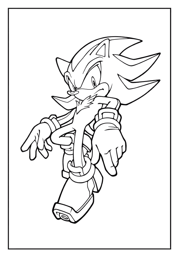 Printable Dramatic Shadow Sonic Hero Coloring Sheet
