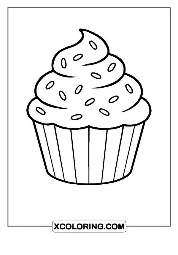 Easy Cupcake With Sprinkles coloring page