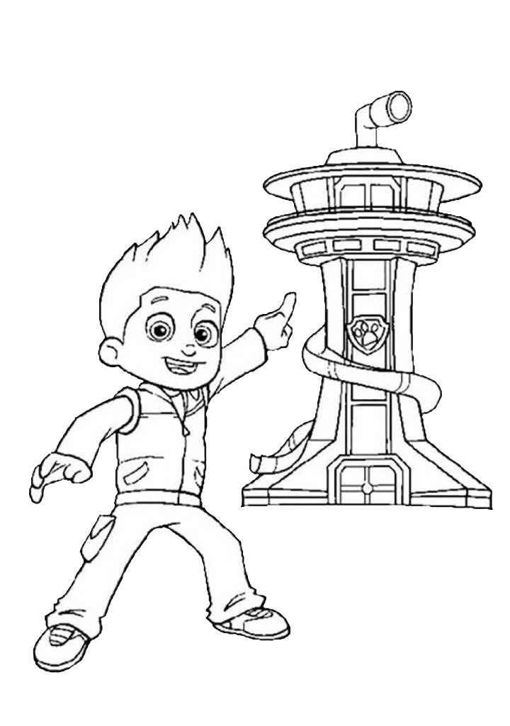 easy paw patrol coloring sheet coloring page