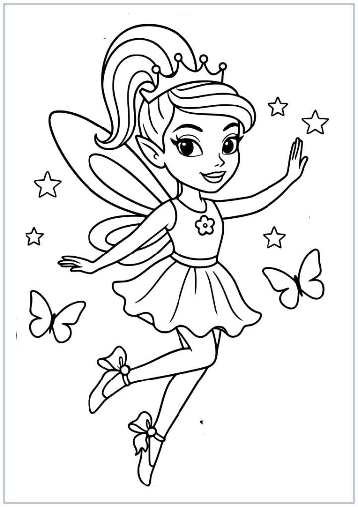 Fairy Princess Coloring Page coloring page