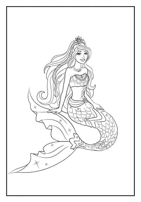 Fancy Mermaid Tail Design coloring page