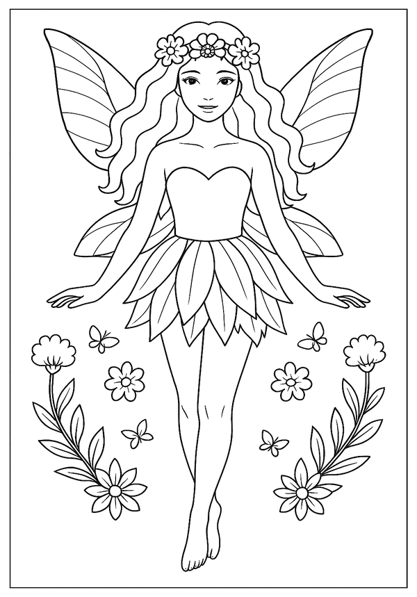 Flower Fairy Printable Sheet coloring page