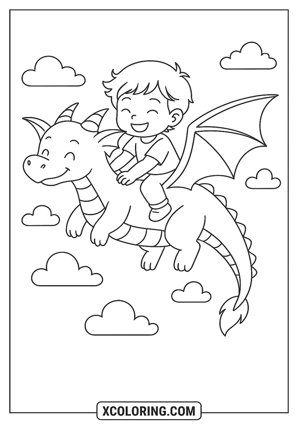 Fly High with Dragon coloring page