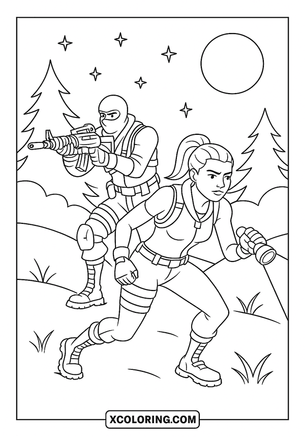 Fortnite Night Mission Mode coloring page