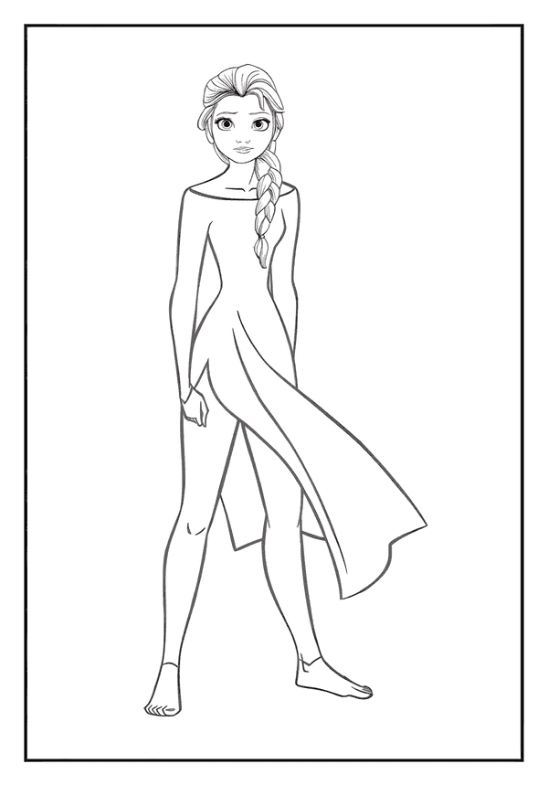 Printable Frozen Elsa Focused Look Coloring Sheet