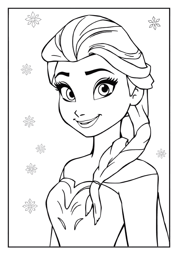 Frozen Elsa Soft Expression coloring page