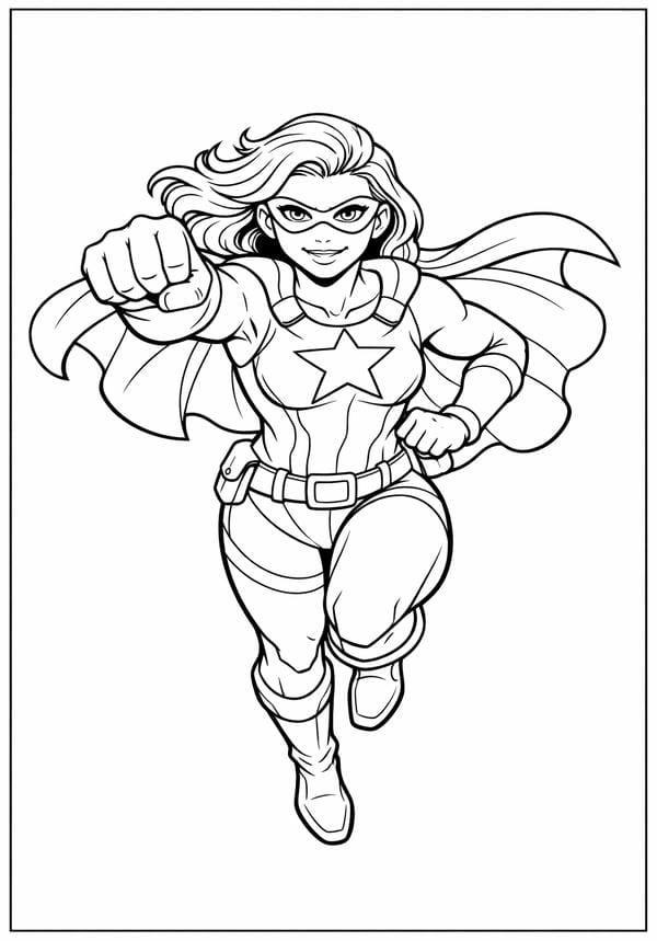 Fun Girl Action Coloring Page