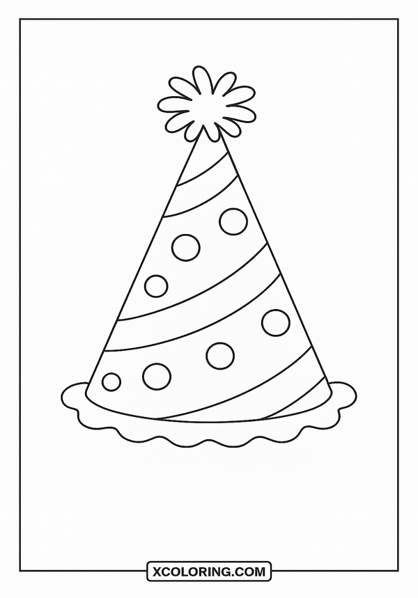 Fun Party Hat Illustration coloring page