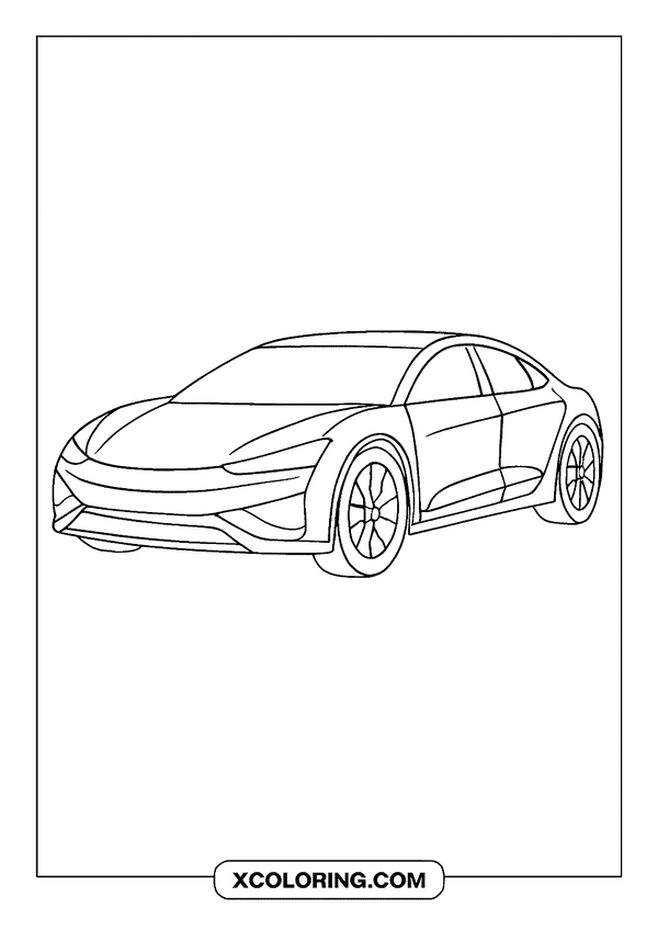 Futuristic Car Coloring Fun coloring sheet