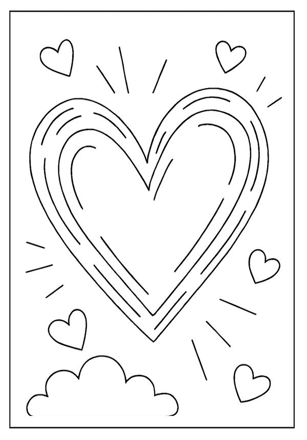 Hand Drawn Heart Design coloring page