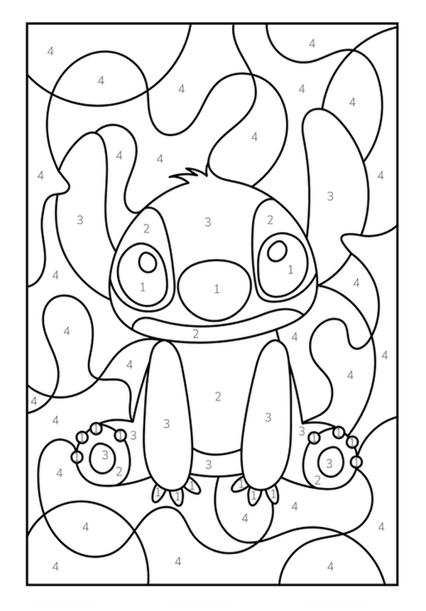 Printable Happy Alien Number Art Coloring Sheet