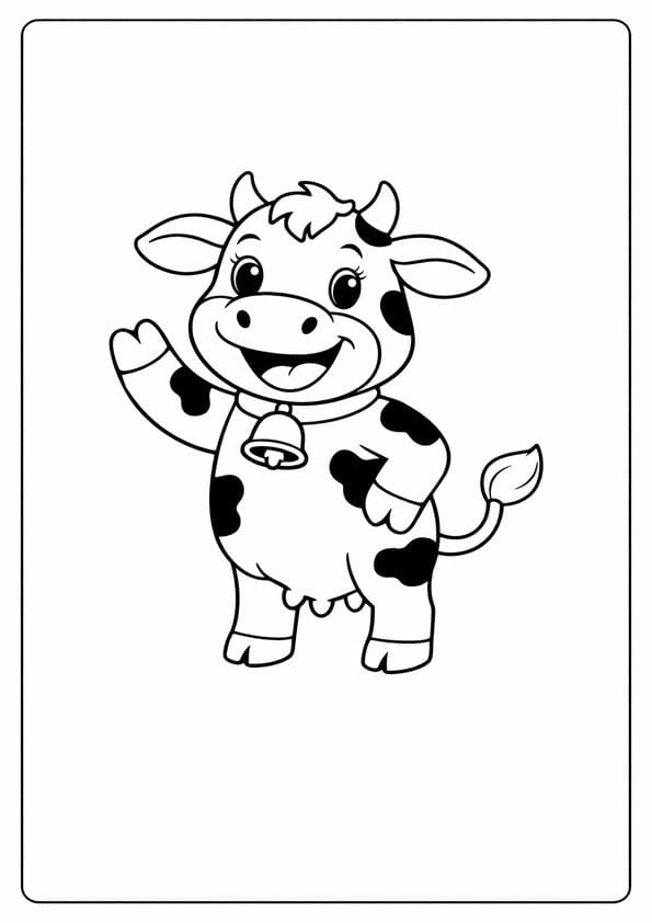 Happy Cow Coloring Sheet Printable