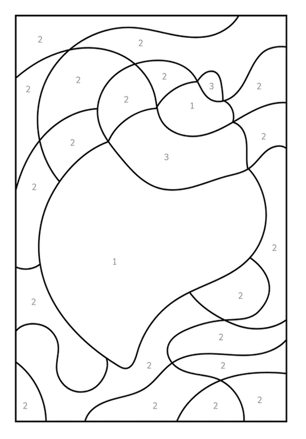 Printable Heart-Shaped Color By Number Coloring Sheet