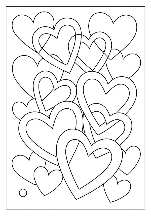 Printable Interlocking Hearts Doodle Page Coloring Sheet