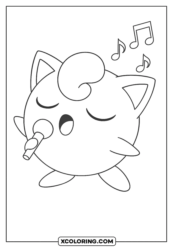 Jigglypuff Singing a Tune coloring page