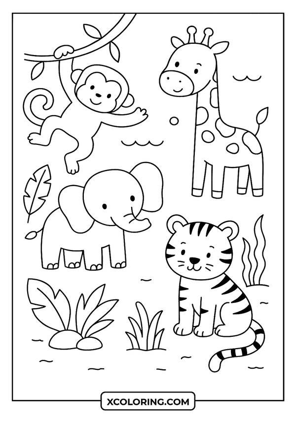 Jungle Fun Pages Kids coloring page