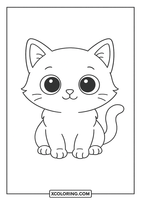 Kitten with Big Eyes coloring page