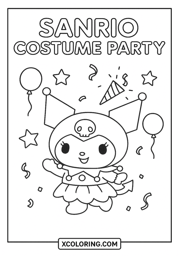 Kuromi’s Sanrio Costume Party coloring page