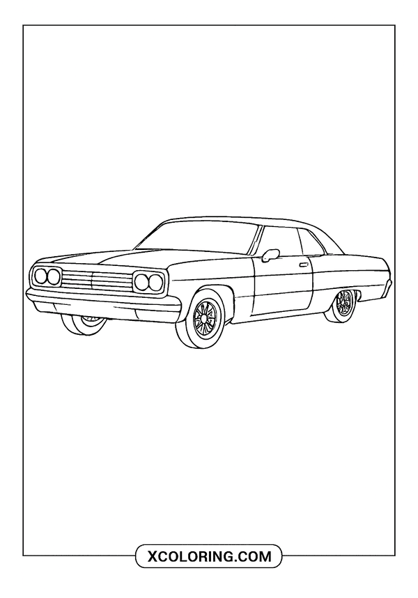 Lowrider Car Art Page coloring page