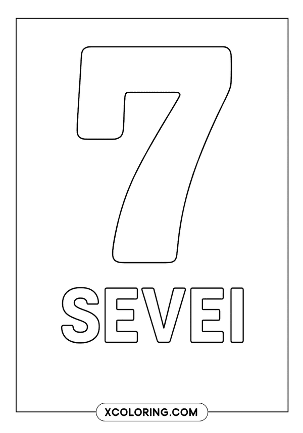 Lucky Seven Coloring Sheet coloring page