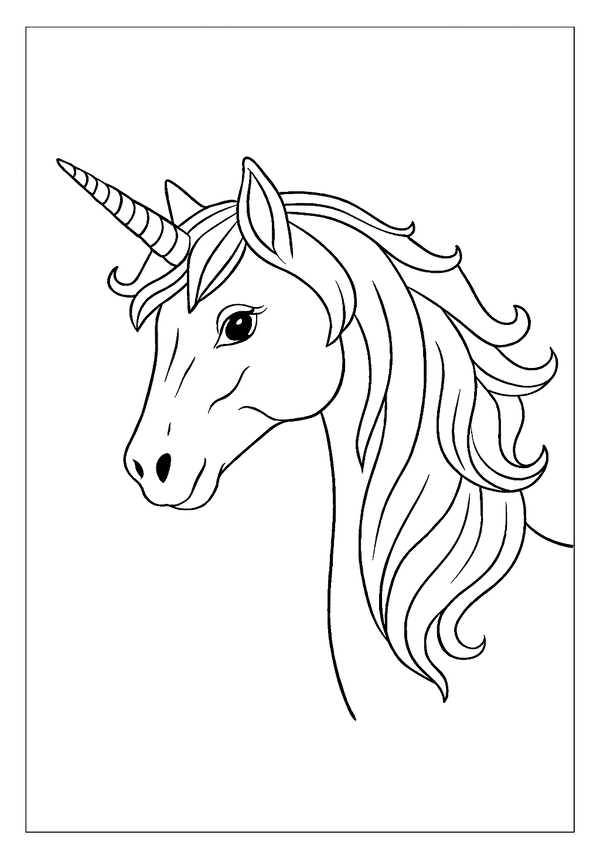 Printable Magical Unicorn Portrait Coloring Coloring Sheet