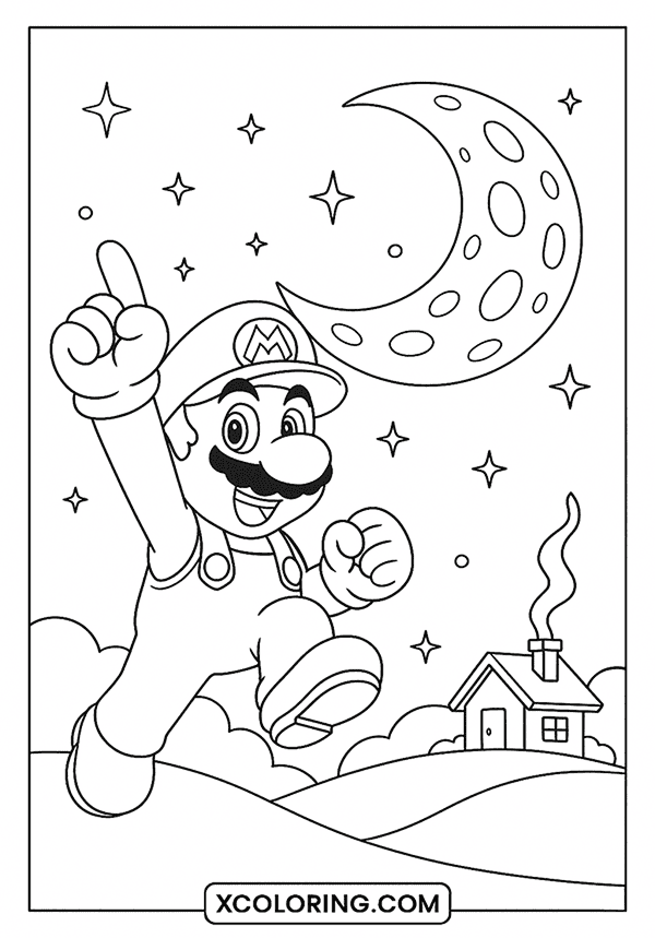 Mario’s Moonlight Adventure coloring page