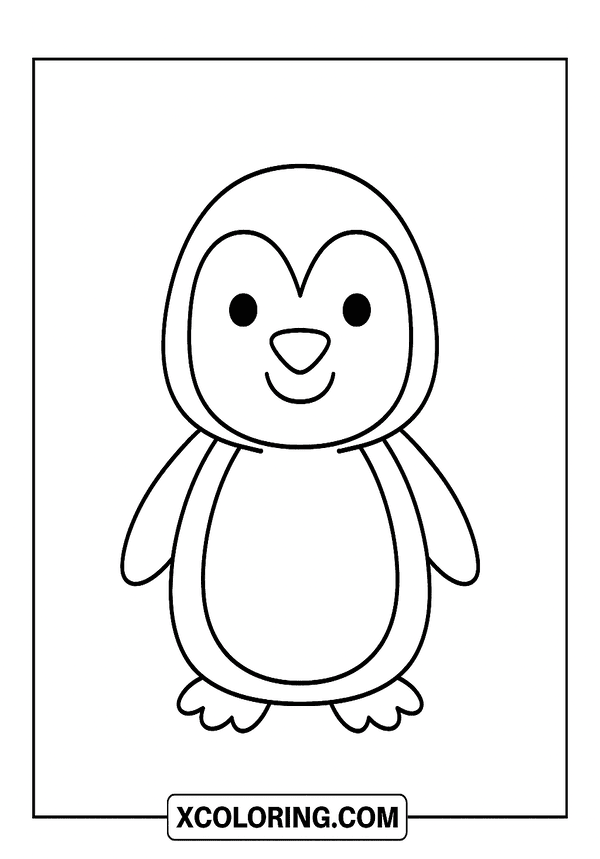 Meet A Simple Penguin coloring page