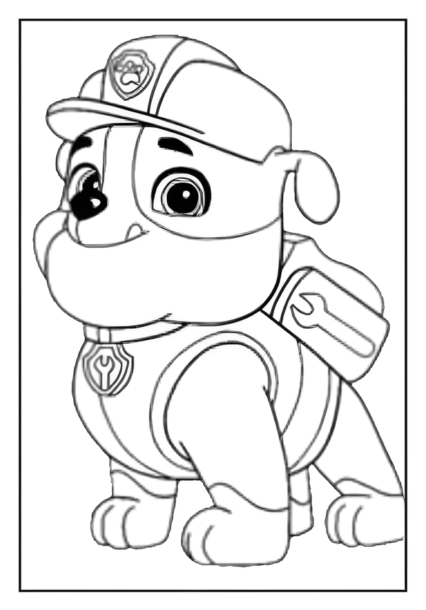 Printable Mighty Construction Pup Rubble Coloring Sheet