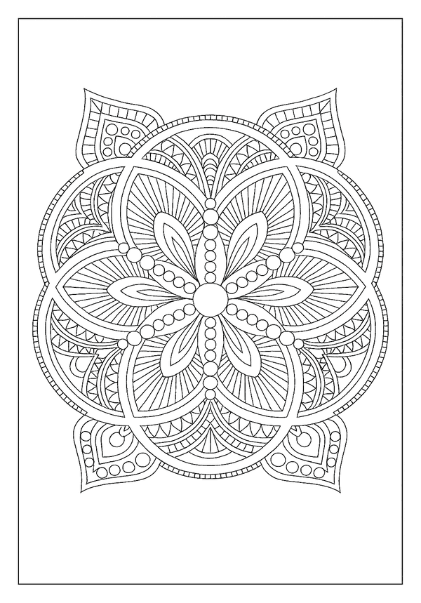 Printable Mindful Mandala Design Page Coloring Sheet