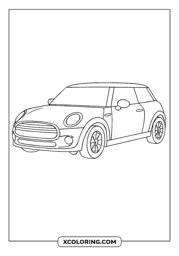 Mini Cooper Line Art coloring sheet