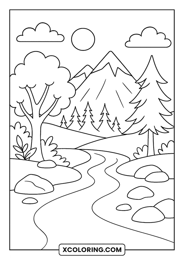 Nature Scenes Coloring Time coloring page