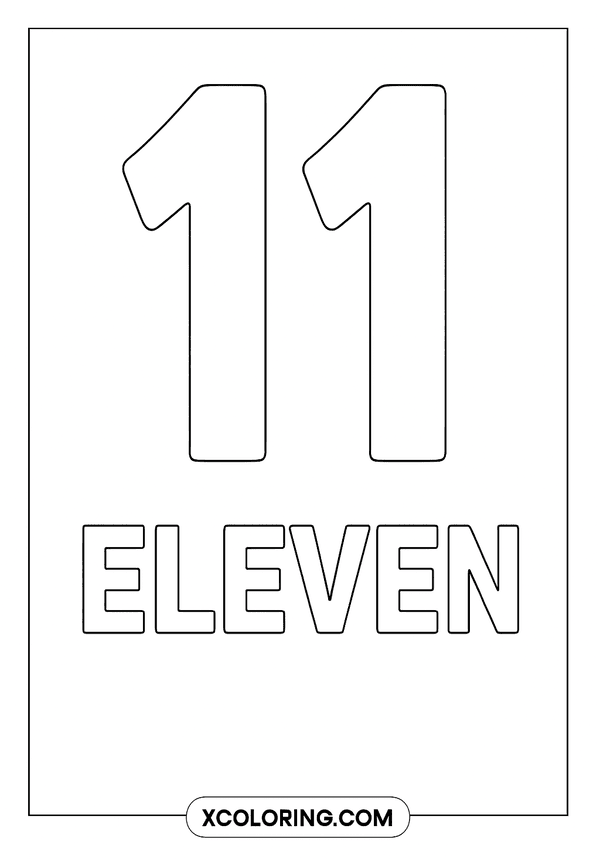 Number Eleven Coloring Fun coloring page
