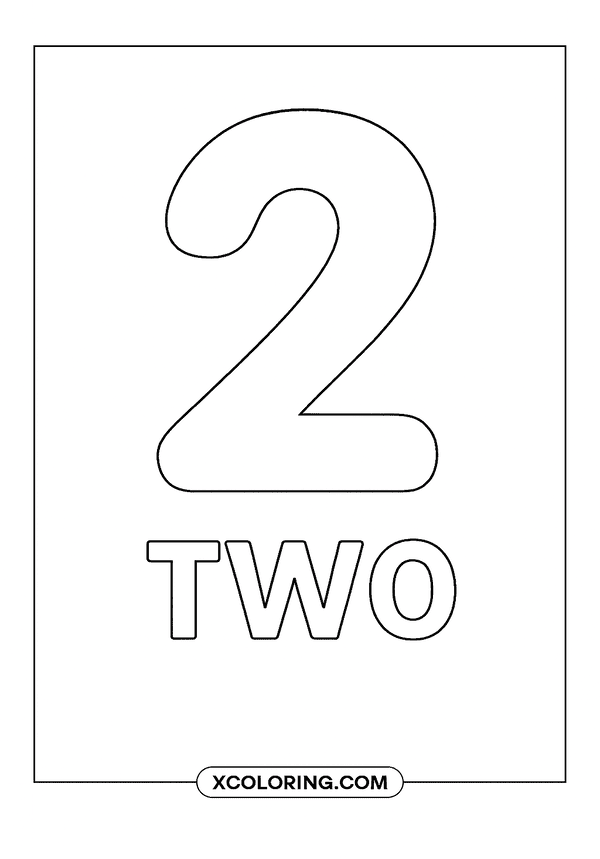 Number Two Coloring Sheet coloring page